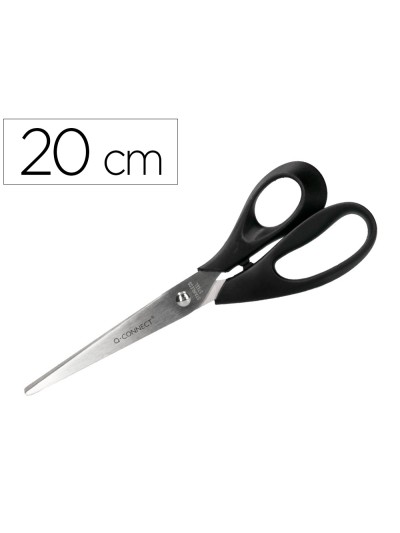 Tijera oficina q-connect inoxidable 8/' 20 cm blister