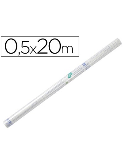 Rollo plastico adhesivo liderpapel 0.50x20 mt 80 mc removible