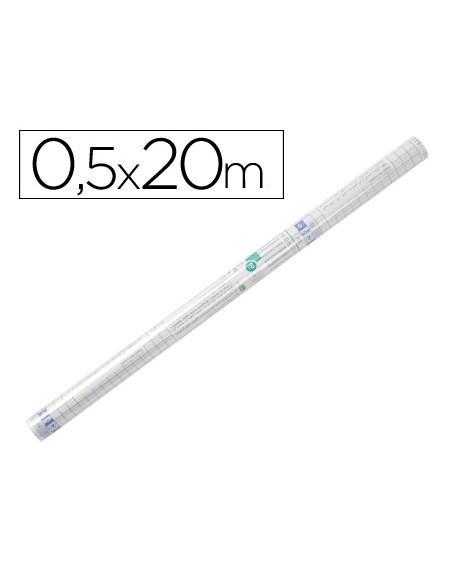 Rollo plastico adhesivo liderpapel 0.50x20 mt 80 mc removible