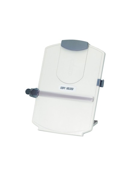 Atril para ordenador de sobremesa q-connect base regulable de plastico