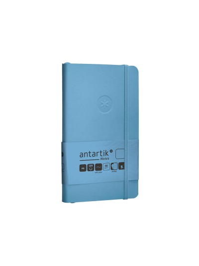 Cuaderno con gomilla antartik notes tapa blanda a6 hojas lisas azul claro 100 hojas 80 gr fsc