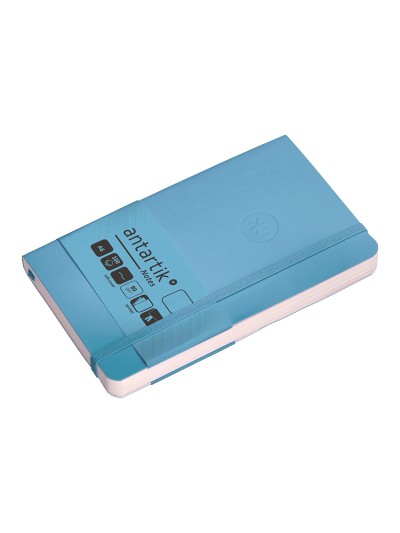 Cuaderno con gomilla antartik notes tapa blanda a6 hojas lisas azul claro 100 hojas 80 gr fsc