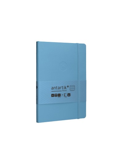 Cuaderno con gomilla antartik notes tapa blanda a5 hojas cuadricula azul claro 80 hojas 80 gr fsc