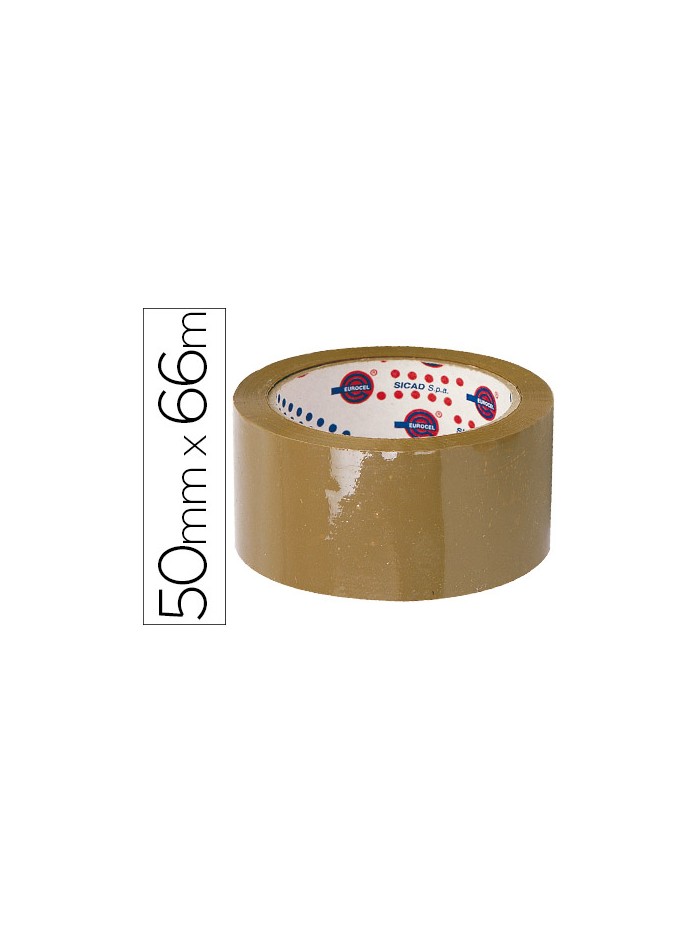 Cinta adhesiva eurocel polipropileno havana 66 mt x 50 mm para embalaje Cinta adhesiva eurocel polipropileno havana 66 mt x 50 mm para embalaje