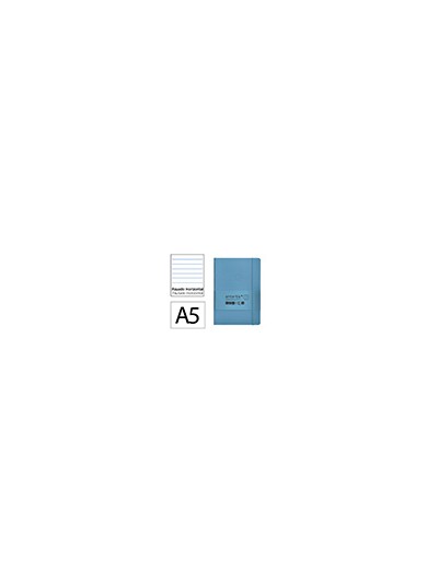 Cuaderno con gomilla antartik notes tapa blanda a5 hojas rayas azul claro 80 hojas 80 gr fsc