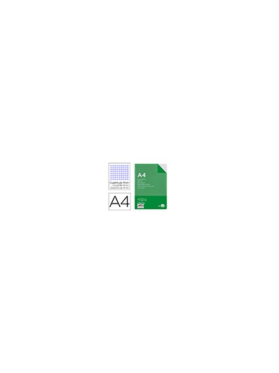 Recambio liderpapel a4 100 hojas 60g/m2 cuadro 4 mm con margen 16 taladros