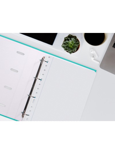 Recambio liderpapel a4 100 hojas 60g/m2 cuadro 4 mm con margen 16 taladros