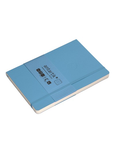 Cuaderno con gomilla antartik notes tapa blanda a5 hojas rayas azul claro 80 hojas 80 gr fsc
