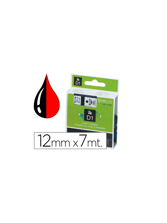 Cinta dymo 1000 negro-rojo 12mm x 7mt d1 Cinta dymo 1000 negro-rojo 12mm x 7mt d1