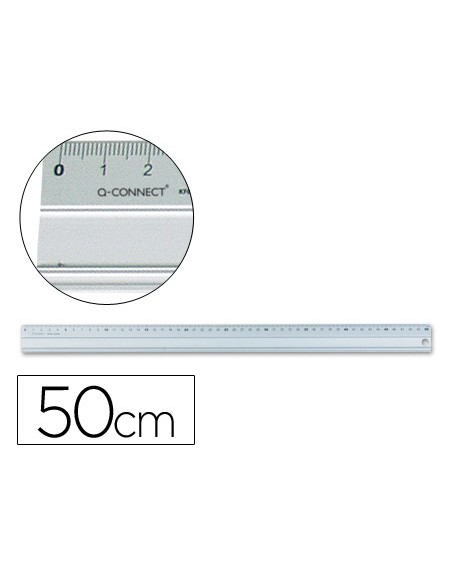 Regla q-connect metalica aluminio 50 cm