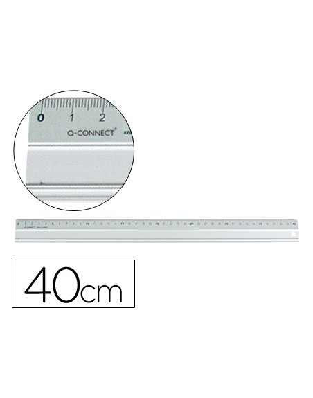 Regla q-connect metalica aluminio 40 cm