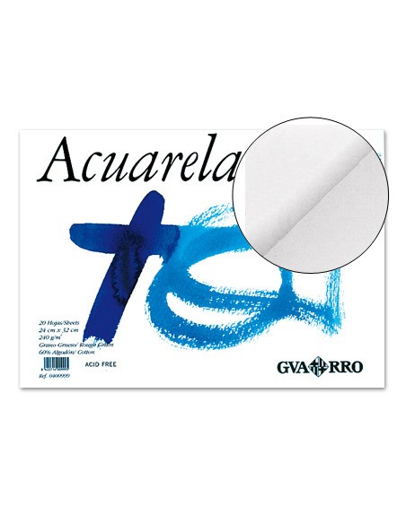Bloc dibujo acuarela din a4 encolado 23x32.5 cm 20 h de 240 gr/m2