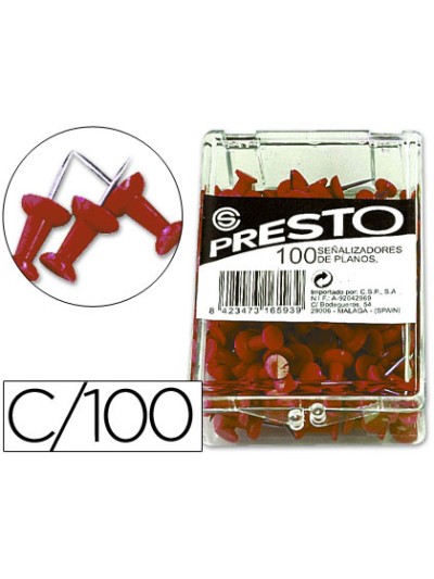 Señalizador de planos q-connect rojo caja de 100 unidades