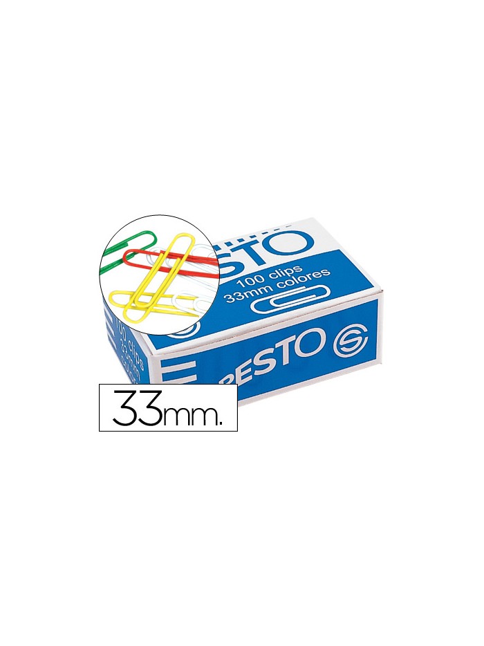 Clips colores presto caja de 100 unidades colores surtidos Clips colores presto caja de 100 unidades colores surtidos