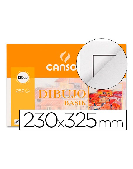 Papel dibujo basik 23x32.5 cm 130 gr con recuadro