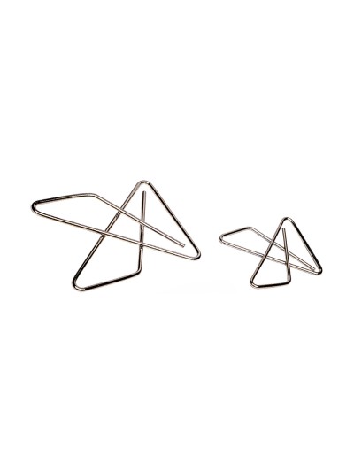 Clips pajarita q-connect 65mm niquelados caja de 12 unidades