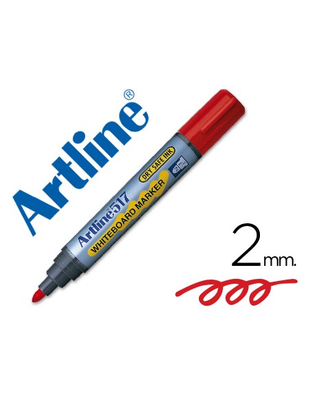Rotulador artline pizarra ek-517 rojo punta redonda 2 mm tinta de bajo olor