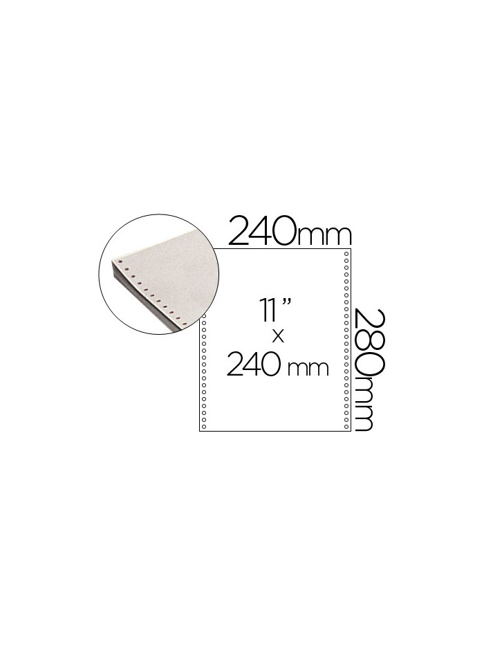 Papel continuo 240x11 blanco caja de 2500 hojas Papel continuo 240x11 blanco caja de 2500 hojas