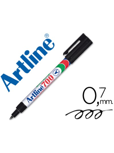Rotulador artline marcador permanente ek-700 negro punta redonda 0.7 mm papel metal y cristal
