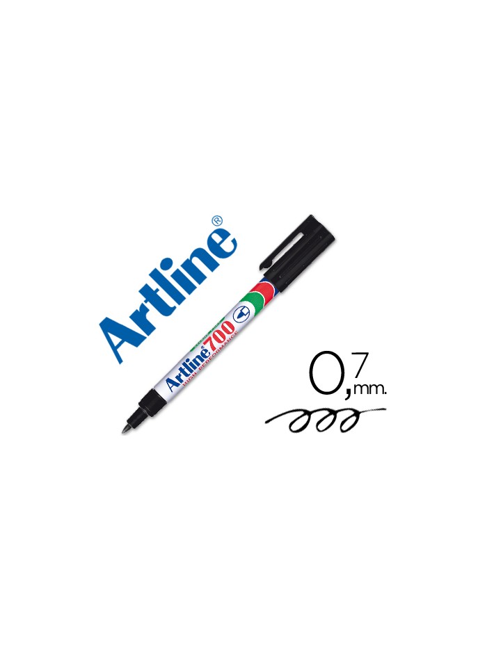 Rotulador artline marcador permanente ek-700 negro punta redonda 0.7 mm papel metal y cristal Rotulador artline marcador permanente ek-700 negro punta redonda 0.7 mm papel metal y cristal