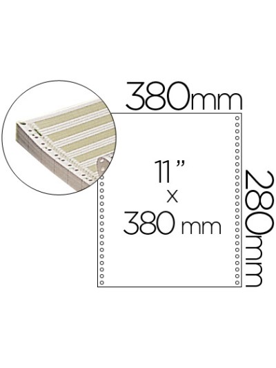 Papel continuo 380x11 pautado caja de 2500 hojas