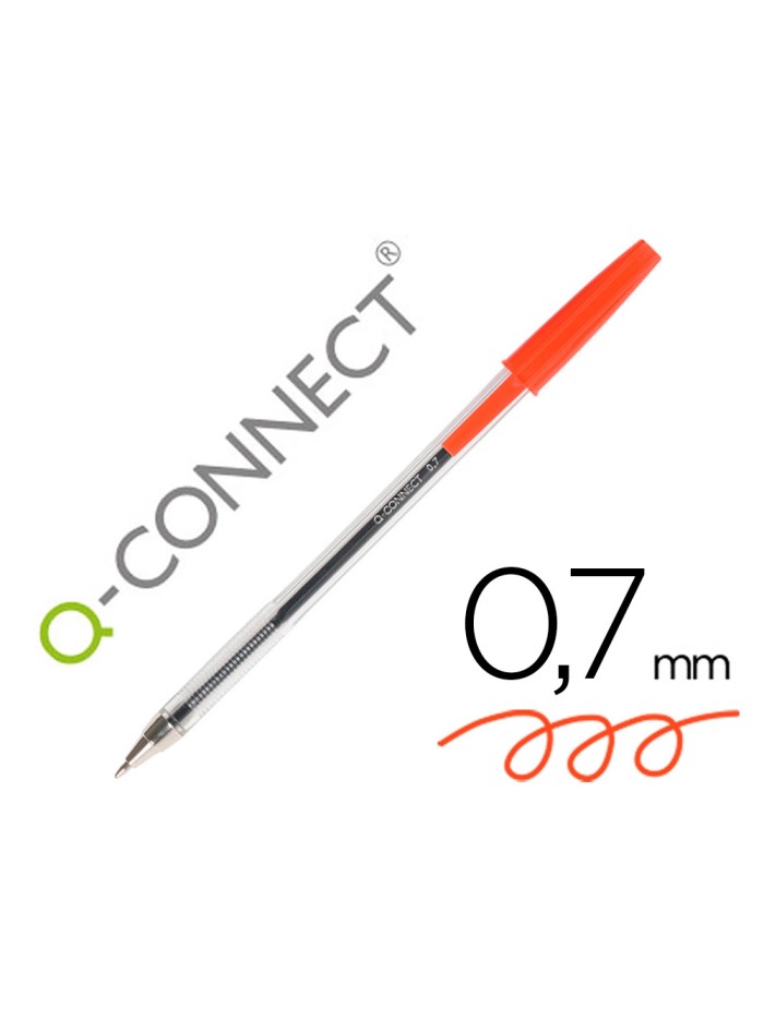 Boligrafo transparente q-connect rojo medio kf26041 Boligrafo transparente q-connect rojo medio kf26041