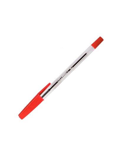 Boligrafo transparente q-connect rojo medio kf26041