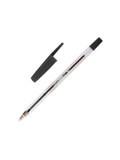 Boligrafo transparente q-connect negro medio kf26040