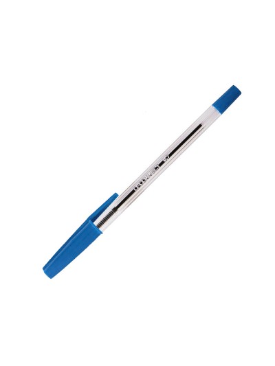 Boligrafo transparente q-connect azul medio kf26039