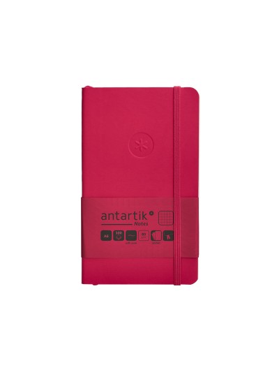Cuaderno con gomilla antartik notes tapa blanda a6 cuadricula burdeos 100 hojas 80 gr fsc
