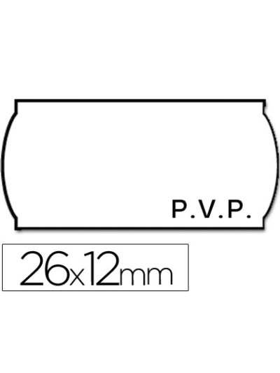 Etiquetas meto onduladas 26x12 mm pvp blanca adh.2 rollo 1500 etiquetas troqueladas