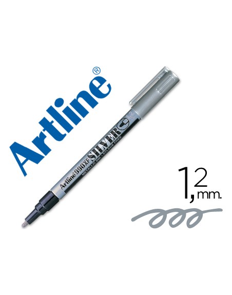 Rotulador artline marcador permanente tinta metalica ek-990 plata punta redonda 1.2 mm