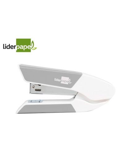 Grapadora liderpapel con regalo de extraegrapas y caja de 1000 grapas 26/6 capacidad 20h color gris