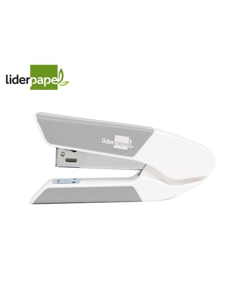 Grapadora liderpapel con regalo de extraegrapas y caja de 1000 grapas 26/6 capacidad 20h color gris