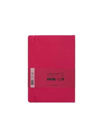 Cuaderno con gomilla antartik notes tapa blanda a5 hojas rayas burdeos 80 hojas 80 gr fsc
