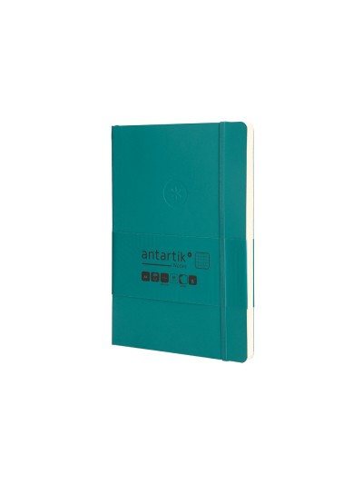 Cuaderno con gomilla antartik notes tapa blanda a5 hojas cuadricula verde aguamarina 80 hojas 80 gr fsc