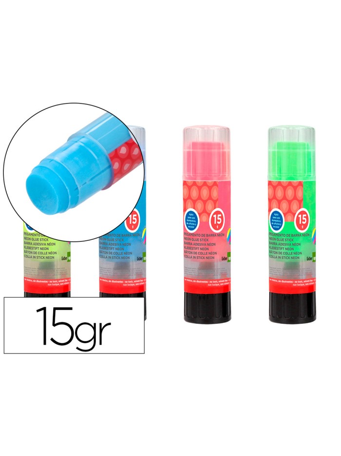 Pegamento liderpapel en barra 15 gr trazo magico color neon surtido unidad Pegamento liderpapel en barra 15 gr trazo magico color neon surtido unidad