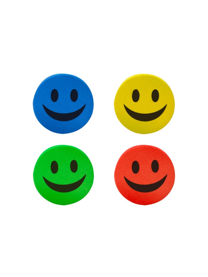 Borrador liderpapel pizarra blanca redondo 5 cm diametro magnetico cara smiley colores surtidos
