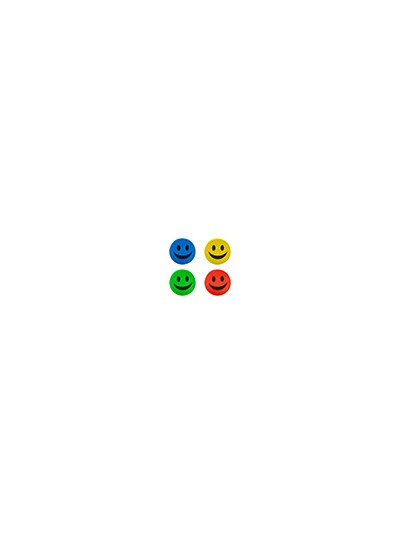 Borrador liderpapel pizarra blanca redondo 5 cm diametro magnetico cara smiley colores surtidos