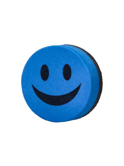 Borrador liderpapel pizarra blanca redondo 5 cm diametro magnetico cara smiley colores surtidos