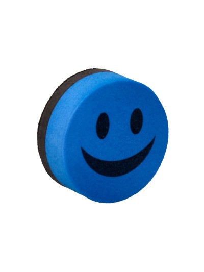 Borrador liderpapel pizarra blanca redondo 5 cm diametro magnetico cara smiley colores surtidos