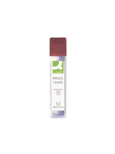 Minas q-connect grafito 0,5 mm hb estuche de 12 minas longitud 60 mm