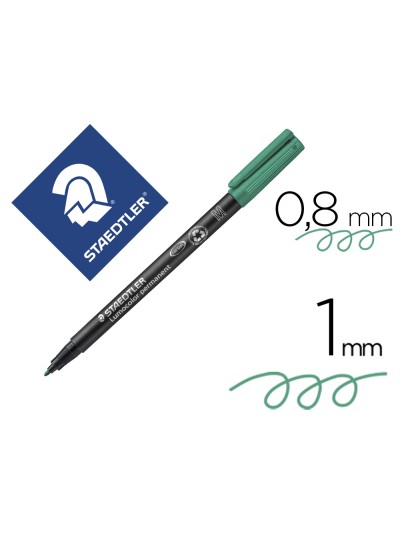 Rotulador staedtler lumocolor retroproyeccion punta de fibrapermanente 317-5 verde punta media redonda 0.8-1 mm