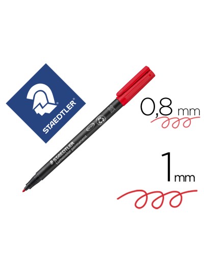 Rotulador staedtler lumocolor retroproyeccion punta de fibrapermanente 317-2 rojo punta media redonda 0.8-1 mm