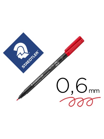 Rotulador staedtler lumocolor retroproyeccion punta de fibrapermanente 318-2 rojo punta fina redonda 0.6 mm