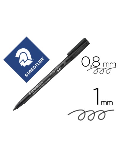 Rotulador staedtler lumocolor retroproyeccion punta de fibrapermanente 317-9 negro punta media redonda 0.8-1 mm