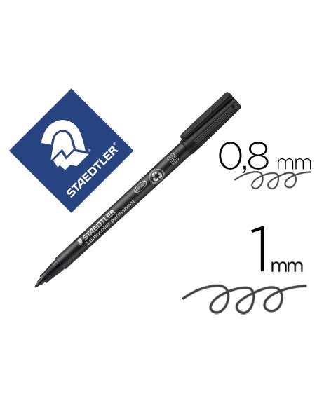 Rotulador staedtler lumocolor retroproyeccion punta de fibrapermanente 317-9 negro punta media redonda 0.8-1 mm