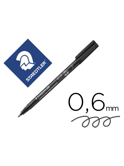 Rotulador staedtler lumocolor retroproyeccion punta de fibrapermanente 318-9 negro punta fina redonda 0.6 mm