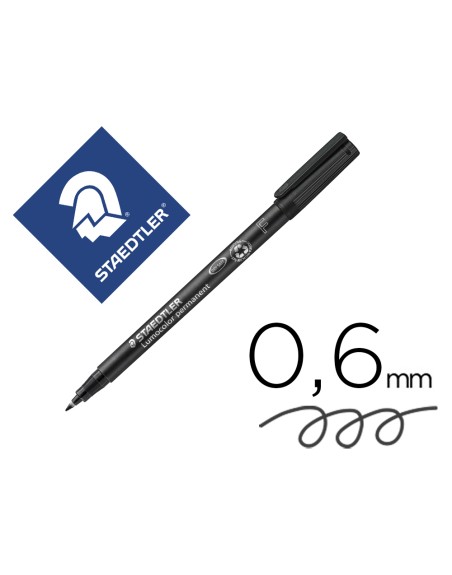 Rotulador staedtler lumocolor retroproyeccion punta de fibrapermanente 318-9 negro punta fina redonda 0.6 mm
