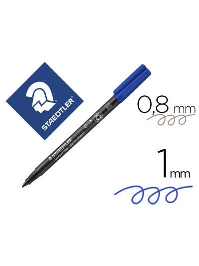 Rotulador staedtler lumocolor retroproyeccion punta de fibrapermanente 317-3 azul punta media redonda 0.8-1 mm